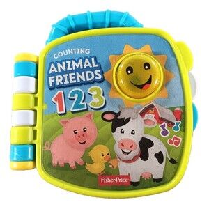 Fisher Price Counting Animal Friends 123 Talking Interactive Learning Baby Book